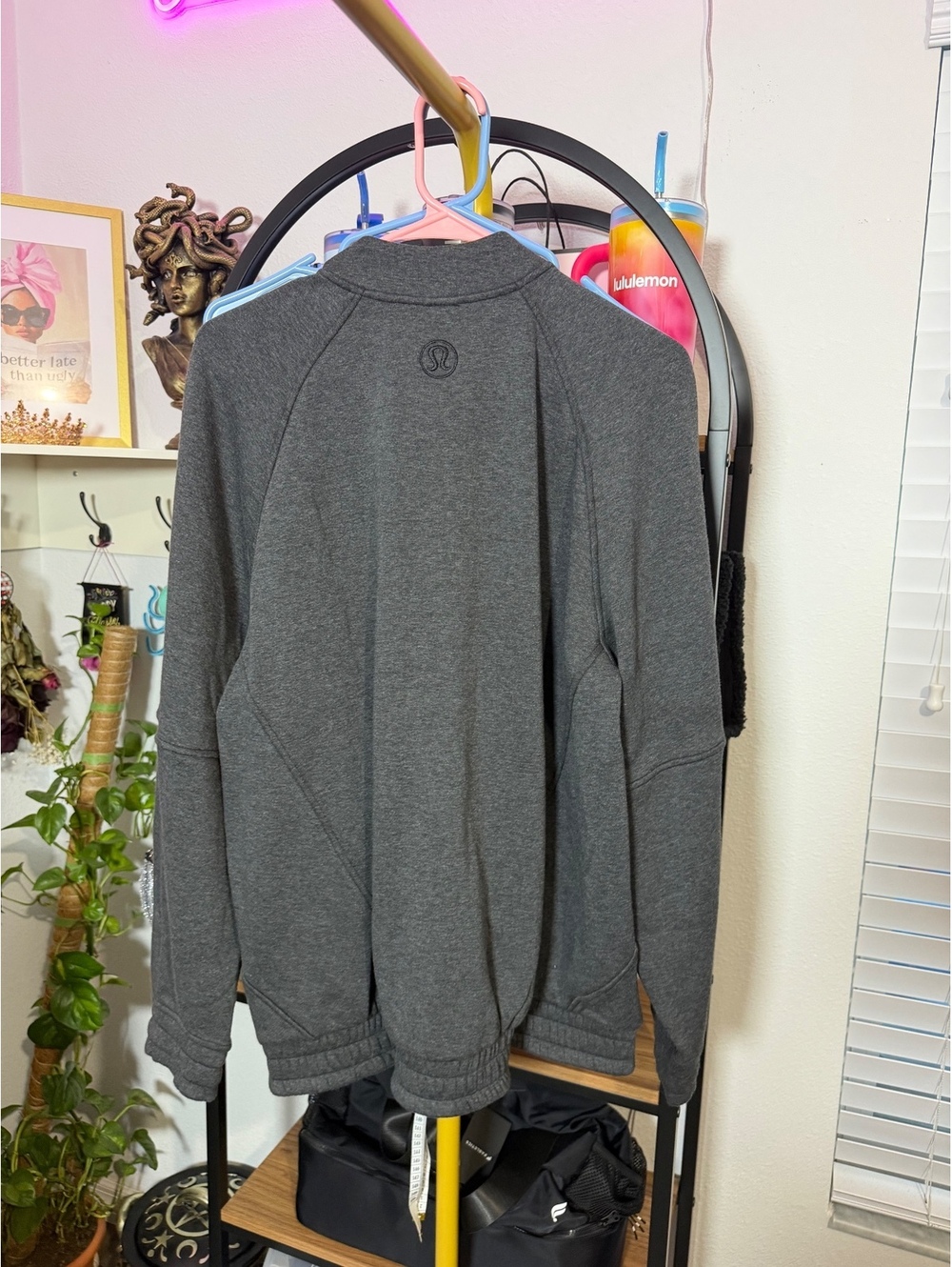 RARE Lululemon Scuba Oversized Varsity Jacket Plush - Heathered Core Black, M/L
